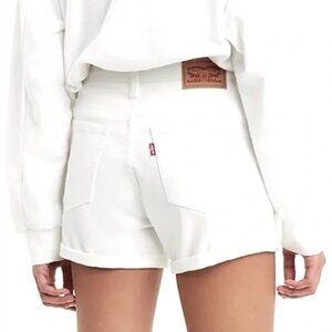 Levi's Distressed Mid Length White Jean Shorts  size 32